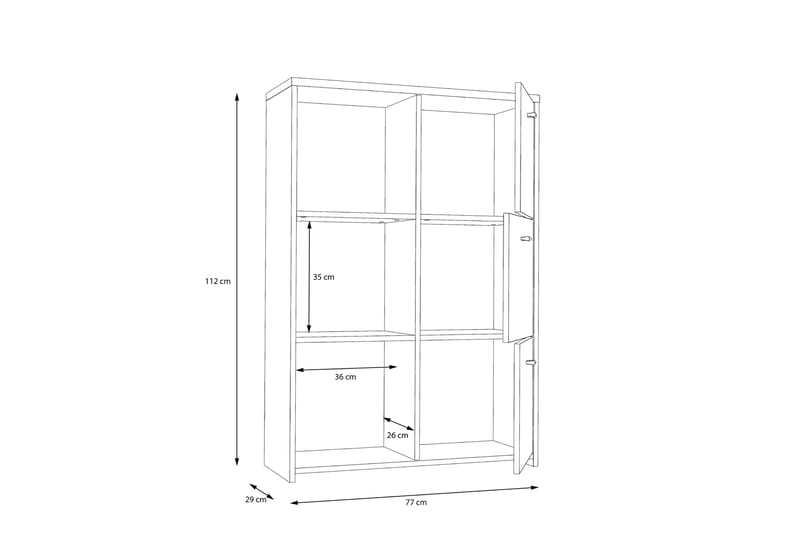 Skjenk Toledor 113x77 cm - Brun / Hvit - Oppbevaring - Oppbevaringsmøbler - Sideboard & skjenk
