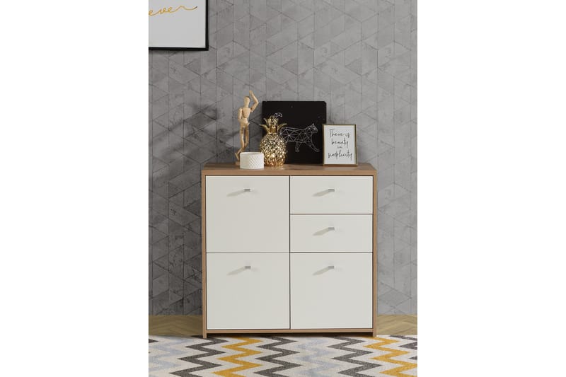 Skjenk Toledor 2 Skuffer 74x77 cm - Brun / Hvit - Oppbevaring - Oppbevaringsmøbler - Sideboard & skjenk