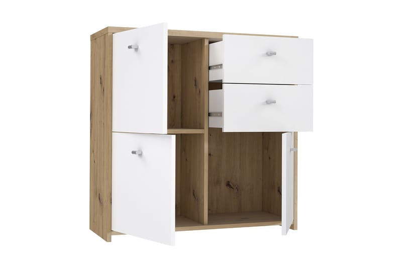 Skjenk Toledor 2 Skuffer 74x77 cm - Brun / Hvit - Oppbevaring - Oppbevaringsmøbler - Sideboard & skjenk