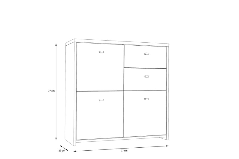 Skjenk Toledor 2 Skuffer 74x77 cm - Brun / Hvit - Sideboard & skjenk