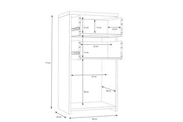 Skjenk Toledor 74x40 cm - Brun / Hvit - Oppbevaring - Oppbevaringsmøbler - Sideboard & skjenk