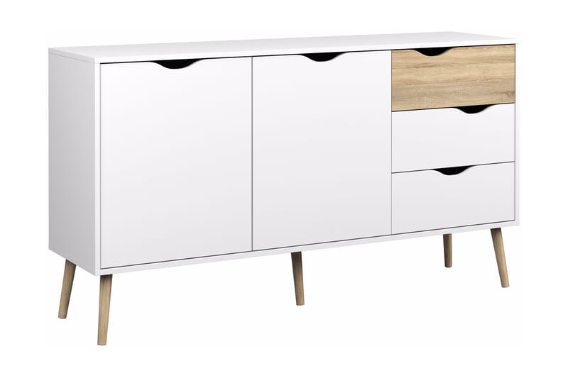 Skjenk Vasiliki 147 cm - Hvit|Eik - Sideboard & skjenk