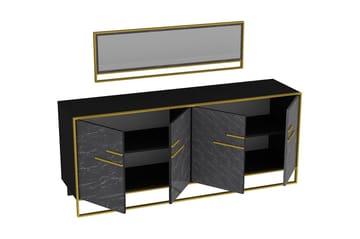 Susia Sidebord 180 cm - Gull|Svart - Oppbevaring - Oppbevaringsmøbler - Sideboard & skjenk