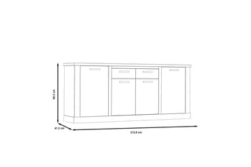 Talebi Skjenk 41x213 cm - Brun / Hvit - Oppbevaring - Oppbevaringsmøbler - Sideboard & skjenk