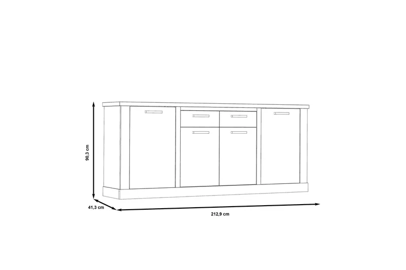 Talebi Skjenk 41x213 cm - Brun / Hvit - Oppbevaring - Oppbevaringsmøbler - Sideboard & skjenk