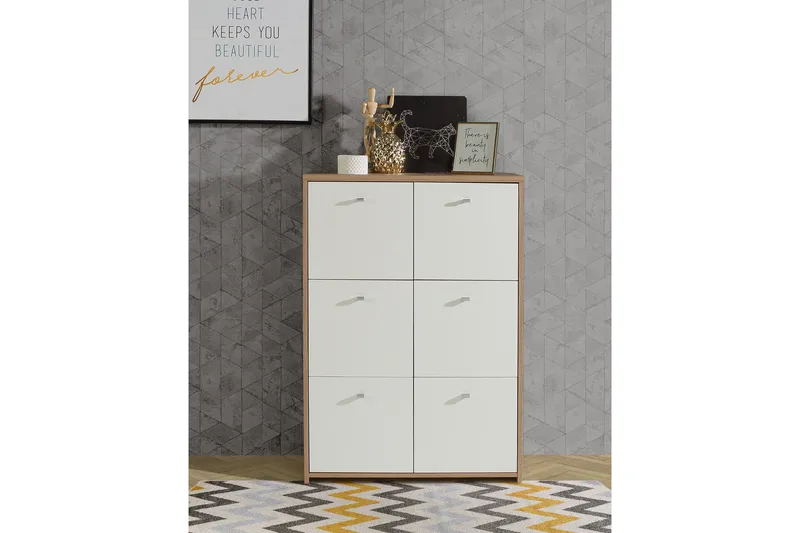 Toledor skjenk 113x77 cm - Brun / Hvit - Oppbevaring - Oppbevaringsmøbler - Sideboard & skjenk