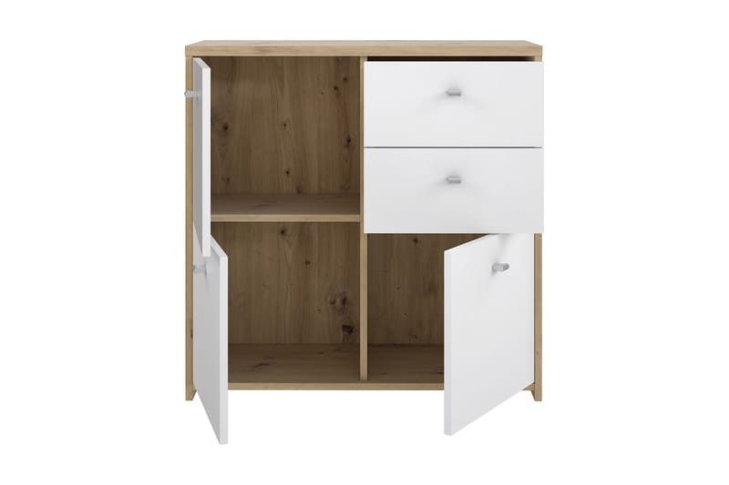 Toledor Skjenk 2 Skuffer 74x77 cm - Brun / Hvit - Oppbevaring - Oppbevaringsmøbler - Sideboard & skjenk