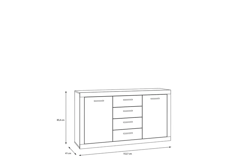 Tolovgrad Sideboard 41x153 cm - Grå/Hvit - Oppbevaring - Oppbevaringsmøbler - Sideboard & skjenk