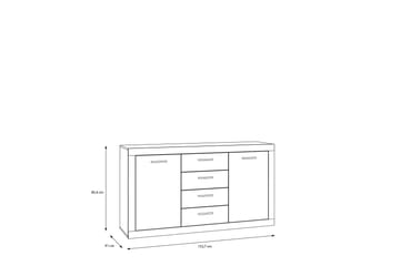 Tolovgrad Sideboard 41x153 cm - Grå/Hvit - Oppbevaring - Oppbevaringsmøbler - Sideboard & skjenk