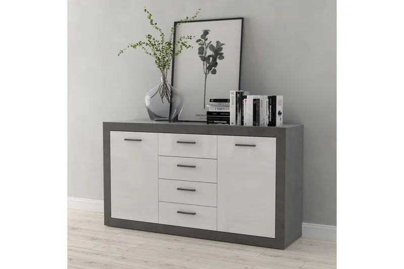 Tolovgrad Sideboard 41x153 cm - Grå/Hvit - Oppbevaring - Oppbevaringsmøbler - Sideboard & skjenk