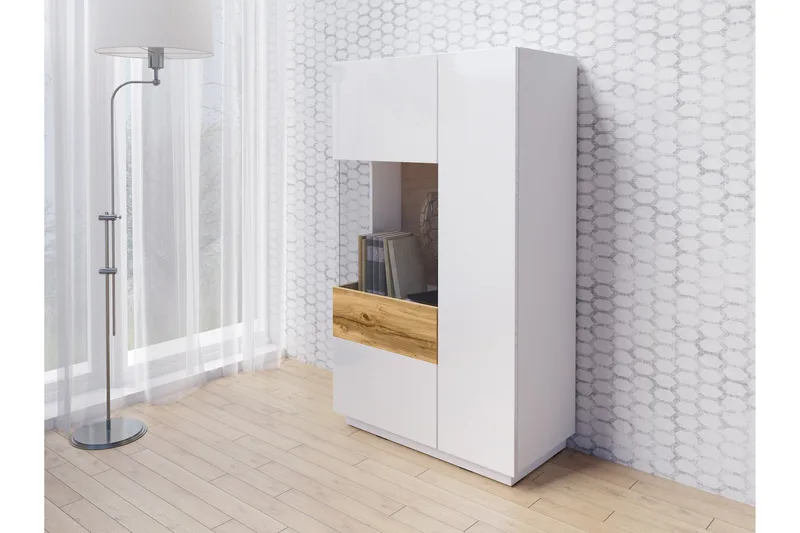Tomeka Sideboard 80 cm i Tre med Eikeutseende - Hvit|Beige - Oppbevaring - Oppbevaringsmøbler - Sideboard & skjenk