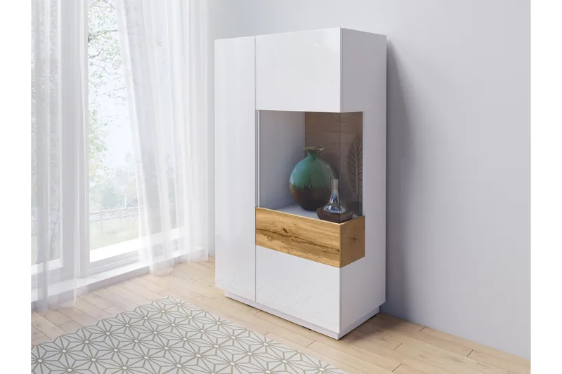 Tomeka Sideboard i Tre - Hvit|Transparent|Beige - Oppbevaring - Oppbevaringsmøbler - Sideboard & skjenk