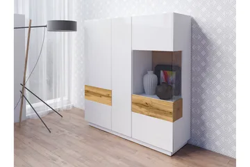 Tomeka Sideboard i Tre - Hvit|Transparent|Brun - Oppbevaring - Oppbevaringsmøbler - Sideboard & skjenk