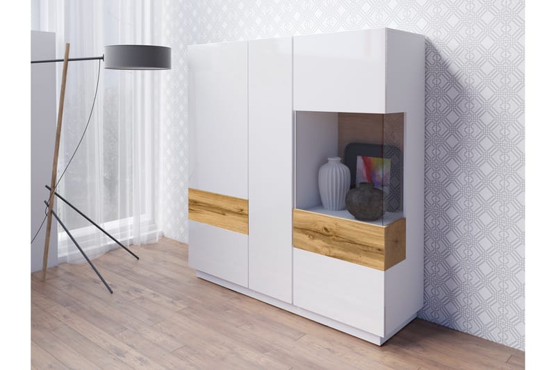 Tomeka Sideboard i Tre - Hvit|Transparent|Brun - Oppbevaring - Oppbevaringsmøbler - Sideboard & skjenk