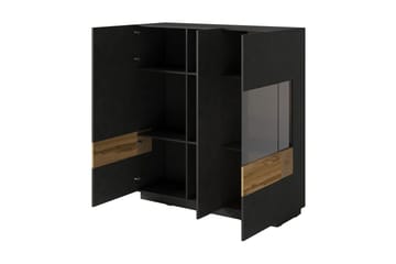Tomeka Sideboard i Tre med Glassdør - Svartgrå - Oppbevaring - Oppbevaringsmøbler - Sideboard & skjenk
