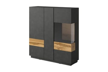 Tomeka Sideboard i Tre med Glassdør - Svartgrå - Oppbevaring - Oppbevaringsmøbler - Sideboard & skjenk