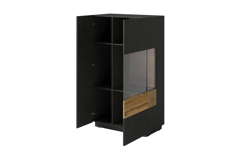Tomeka Sideboard i Tre med Glassfront - Svart - Oppbevaring - Oppbevaringsmøbler - Sideboard & skjenk