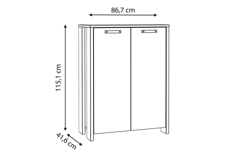 Torelles skjenk 74x153 cm - Brun / Grå - Oppbevaring - Oppbevaringsmøbler - Sideboard & skjenk