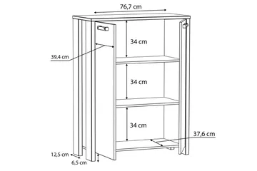 Torelles skjenk 74x153 cm - Brun / Grå - Oppbevaring - Oppbevaringsmøbler - Sideboard & skjenk