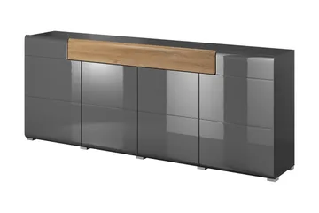 Toreno skjenk 39x208 cm - Antrasitt / Natur - Oppbevaring - Oppbevaringsmøbler - Sideboard & skjenk