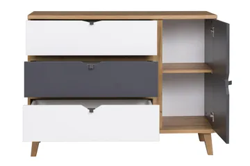 Vintra Skjenk 120 cm - Hvit/Grå/Tre - Oppbevaring - Oppbevaringsmøbler - Sideboard & skjenk