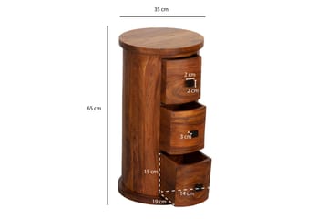 Willowdale Sideboard 35 cm 3 Skuffer Rundt - Brun - Oppbevaring - Oppbevaringsmøbler - Sideboard & skjenk