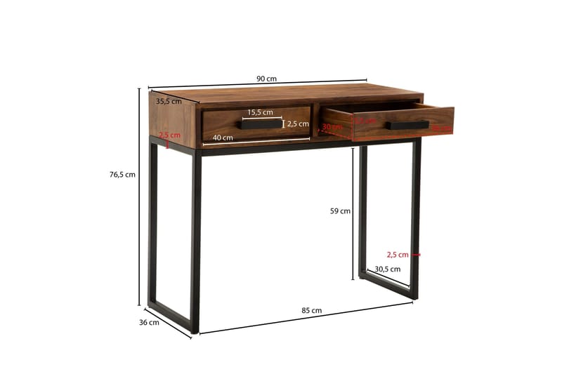 Willowdale Sideboard 36x90 cm - Brun/Svart - Oppbevaring - Oppbevaringsmøbler - Sideboard & skjenk