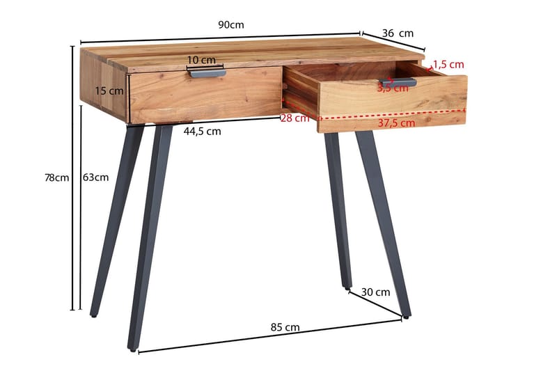 Willowdale Sideboard 90x36 cm - Brun / Svart - Oppbevaring - Oppbevaringsmøbler - Sideboard & skjenk