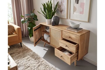 Willowdale Skjenk 140 cm i Tre med Rottingdør - Brun - Oppbevaring - Oppbevaringsmøbler - Sideboard & skjenk