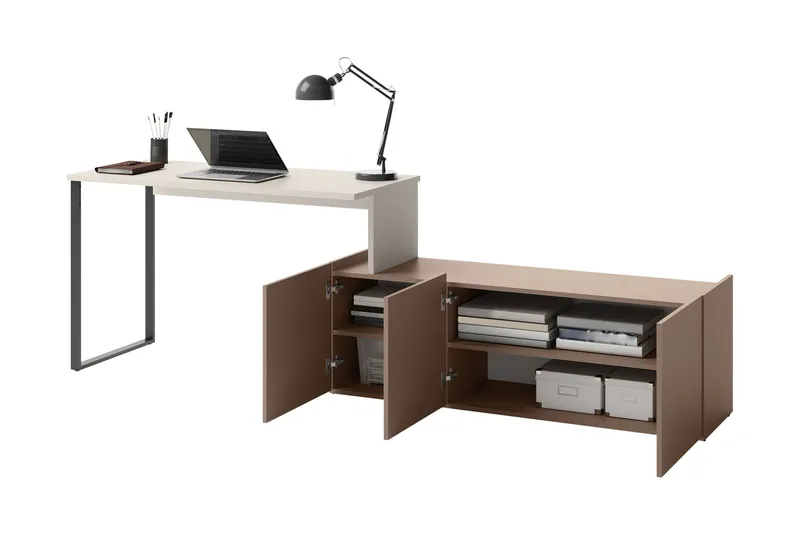 Sigmana Møbelsett For Stue - Lys Grå/Brun/Beige - Oppbevaring - Oppbevaringsmøbler - Møbelsett til stue