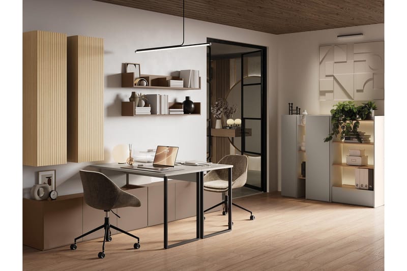 Sigmana Møbelsett For Stue - Lys Grå/Brun/Beige - Oppbevaring - Oppbevaringsmøbler - Møbelsett til stue