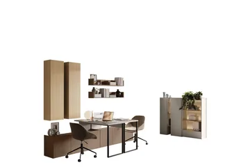 Sigmana Møbelsett For Stue - Lys Grå/Brun/Beige - Oppbevaring - Oppbevaringsmøbler - Møbelsett til stue