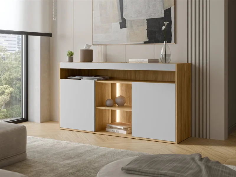skap FIORE - Brun og grå - Oppbevaring - Oppbevaringsmøbler - Sideboard & skjenk