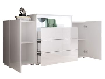 skap Kommode 2 dører 3 skuffer URBAN URBIII1500 + LED grå, brun - Oppbevaring - Oppbevaringsmøbler - Sideboard & skjenk
