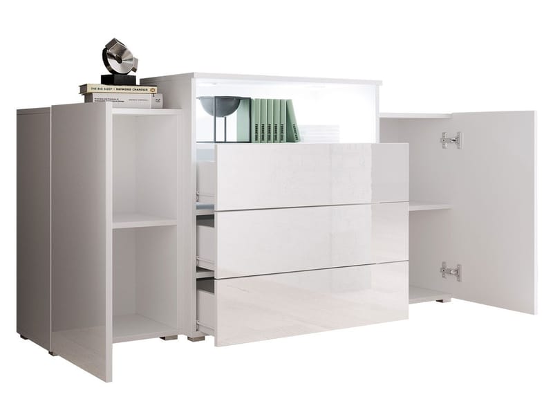 skap Kommode 2 dører 3 skuffer URBAN URBIII1500 + LED grå, brun - Oppbevaring - Oppbevaringsmøbler - Sideboard & skjenk