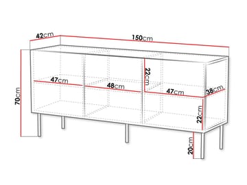 skap NO_BRAND Kommode ART DECO 3D 150 beige - Oppbevaring - Oppbevaringsmøbler - Sideboard & skjenk