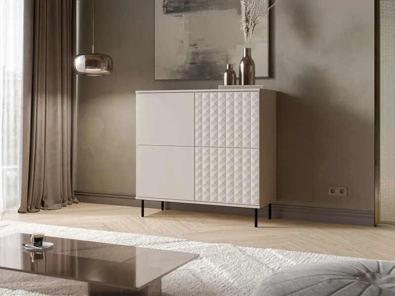 skap NO_BRAND Kommode LEO 100 beige - Oppbevaring - Oppbevaringsmøbler - Sideboard & skjenk