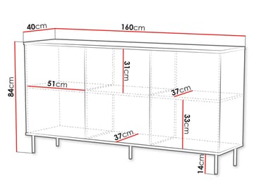 skap NO_BRAND Kommode LEO 160 beige - Oppbevaring - Oppbevaringsmøbler - Sideboard & skjenk