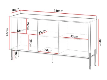 skap NO_BRAND Kommode VERA 150 brun - Oppbevaring - Oppbevaringsmøbler - Sideboard & skjenk