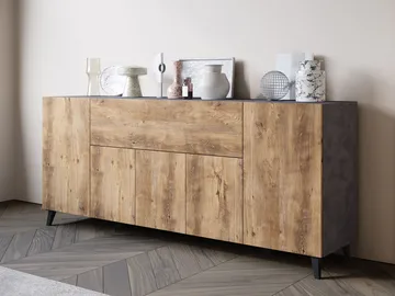 skap NO_BRAND Kommode PHUKET 180 grå, brun - Oppbevaring - Oppbevaringsmøbler - Sideboard & skjenk