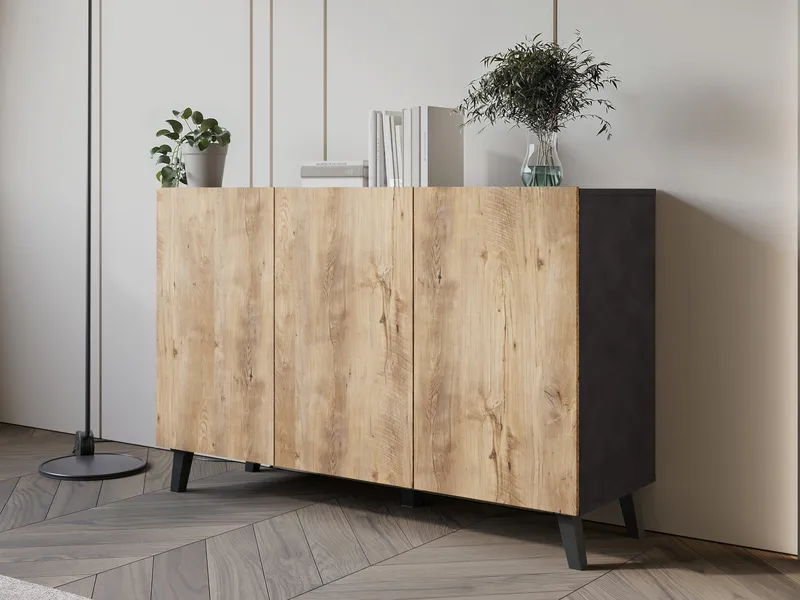skap NO_BRAND Kommode PHUKET 120 grå, brun - Oppbevaring - Oppbevaringsmøbler - Sideboard & skjenk