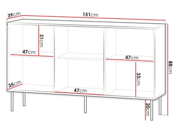 skap Notte Svart, valnøtt - Svart, valnøtt - Oppbevaring - Oppbevaringsmøbler - Sideboard & skjenk
