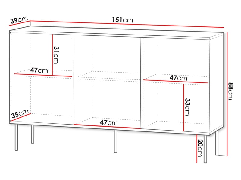 skap Notte Svart, valnøtt - Svart, valnøtt - Oppbevaring - Oppbevaringsmøbler - Sideboard & skjenk