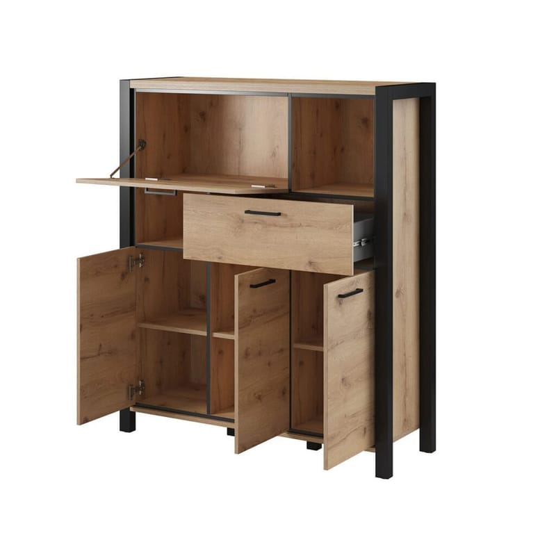 Skjenk Aktiv 3 dører 1 skuff 1 klaffedør - Oppbevaring - Oppbevaringsmøbler - Sideboard & skjenk