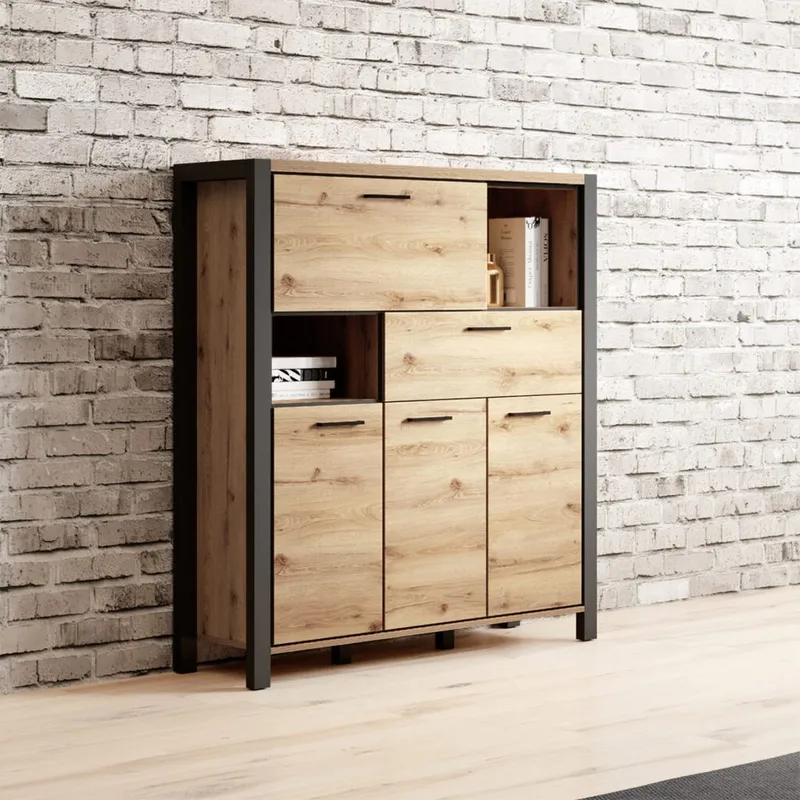 Skjenk Aktiv 3 dører 1 skuff 1 klaffedør - Oppbevaring - Oppbevaringsmøbler - Sideboard & skjenk