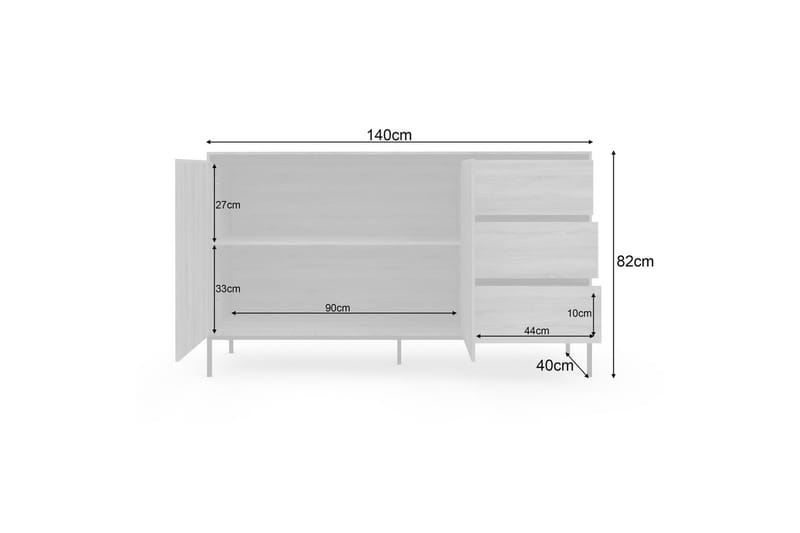 Skjenk Bari 140x40x82 cm - 140x40x82 cm - Oppbevaring - Oppbevaringsmøbler - Sideboard & skjenk