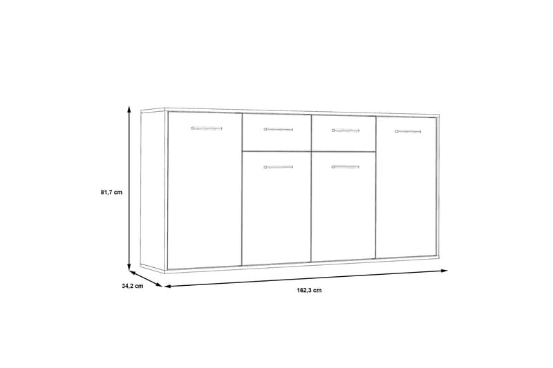 Skjenk Barnitz 34x162 cm - Hvit - Sideboard & skjenk