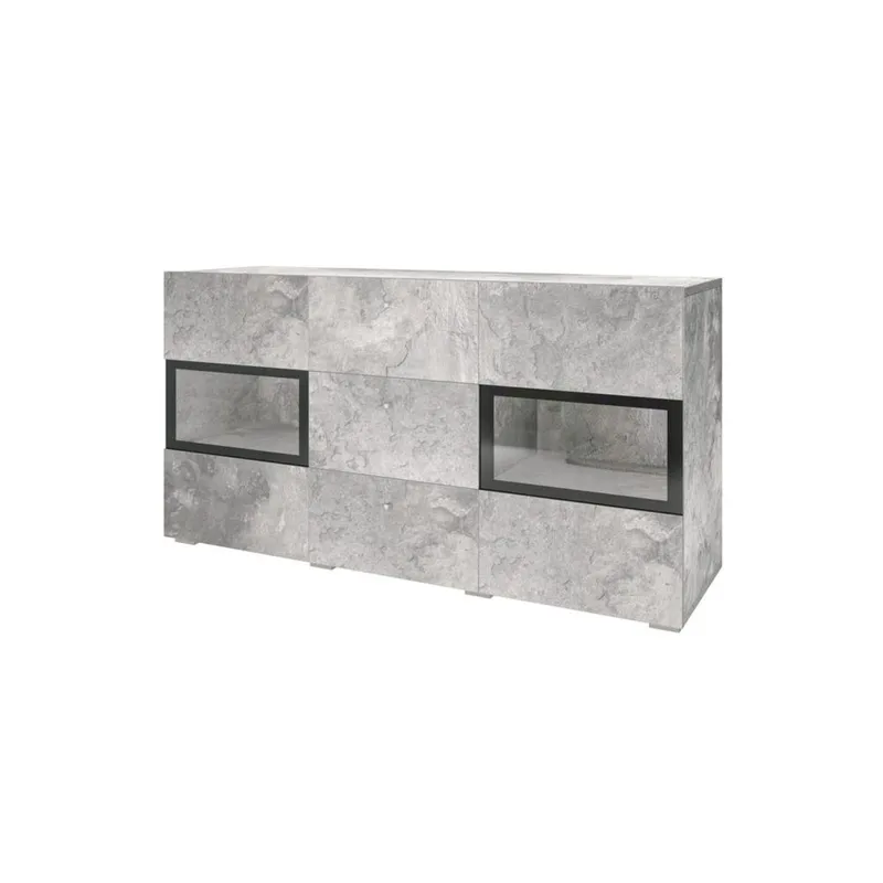 Skjenk Baros 2 Dører med 3 Skuffer, Betonglys