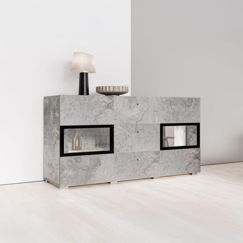 Skjenk Baros 2 Dører med 3 Skuffer - Betonglys - Oppbevaring - Oppbevaringsmøbler - Sideboard & skjenk