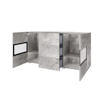 Skjenk Baros 2 Dører med 3 Skuffer - Betonglys - Oppbevaring - Oppbevaringsmøbler - Sideboard & skjenk